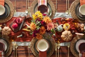 In autumn kitchen decor, include seasonal centerpieces.