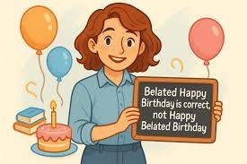 The Grammar Debate Happy Belated Birthday vs. delinquent Happy Birthday;